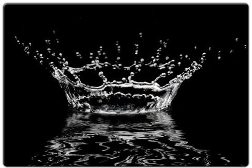 K&L Wall Art schwarzes Küchen Glasbild Moderne Zeitraffer Fotografie Badezimmer Wandbild Glas Wassertropfen 60x40cm