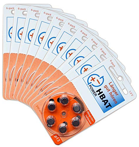 60 pc(s) pile d’appareil auditif haut de gamme modèle 13 / ORANGE