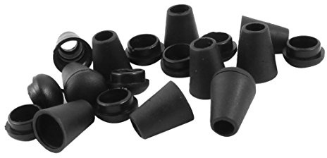 sourcing map 10STK.Kordelstopper Doppellochung Stopper 2 Löcher Schnur Sperren Stopper für Rucksack Sportwear Schwarz