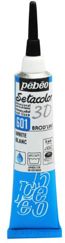 Peinture tissu Setacolor 3D Brod'Line Blanc 20ml Pebeo