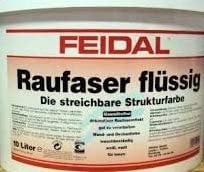 Feidal Raufaser flüssig / 5 Liter / weiss / matt / Wand- u. Deckenfarbe mit dekorativen Raufasereffekt, zum Rollen und Spritzen / waschbeständig, lösemittelfrei, / ideal auch um auf Untergründe kleine Unebenheiten zu kaschieren