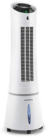Klarstein Skyscraper Ice Climatizador Portatil 4 en 1 ventilador refrigerador humidificador ionizador (Refrigeración por aire, mando a distancia, bajo consumo 45W, 4 ruedas)
