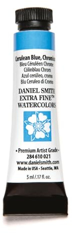 Daniel Smith 284610021 Extra Fine Watercolors Tube, 5ml, Cerulean Blue, Chromium