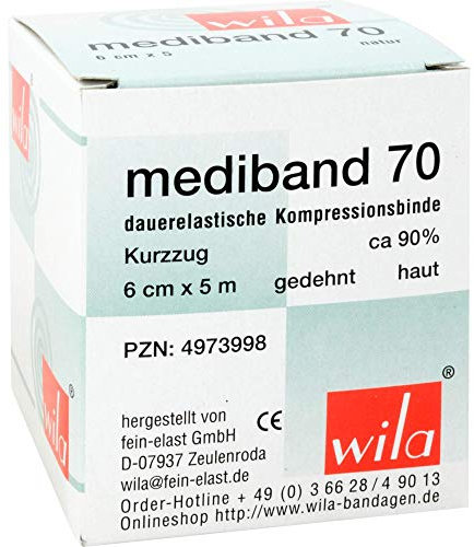 MEDIBAND 70 Kurzzugbinde 6 cmx5 m hautfarben 1 St