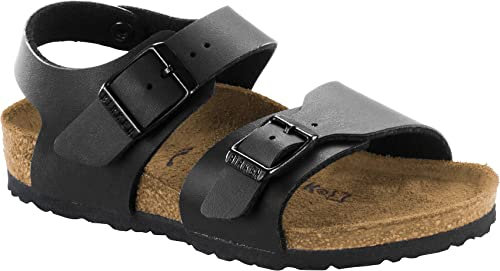 Birkenstock New York, Sandales Bride cheville garçon, Noir (Noir Noir), 24 EU