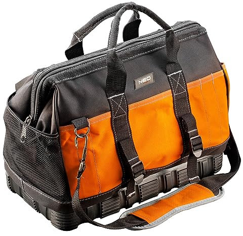 NEO TOOLS Werkzeugtasche 40 x 22 x 33 cm, Nylon 600D 8 Innentaschen, 14 Außentaschen, wasserdichter Boden, stabiler Griff und Riemen