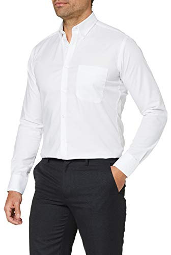 Kustom Kit Men's Oxford Work L/S Business Shirt, White, 16.5 (Size: 16H)
