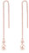 DTPsilver Orecchini Pendenti Donna Argento 925 Placcato Oro Rosa - Orecchini Lunghi con Catena e Palla - Lunghezza 73 mm