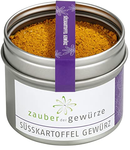 Zauber der Gewürze Süßkartoffel Gewürz – Gewürzsalz für Süßkartoffel Pommes, gefüllte Süßkartoffeln, Suppen und viele weitere Süßkartoffelgerichte, zum Streuen und Verfeinern, 70 g