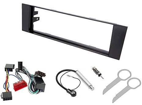 Audioproject A239 - Radioblende Set 1-DIN kompatibel für Audi A3 8P 8PA Bj. 2003-2007 Chorus Concert Radioadapter 2 x Antennenadapter Fakra ISO DIN Entriegelungsbügel Auto-Radio Blende