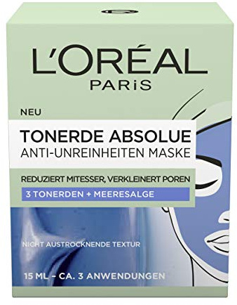 L'Oréal Paris Tonerde Absolue Anti-Unreinheiten Maske, 2er Pack(2 x 15 ml)