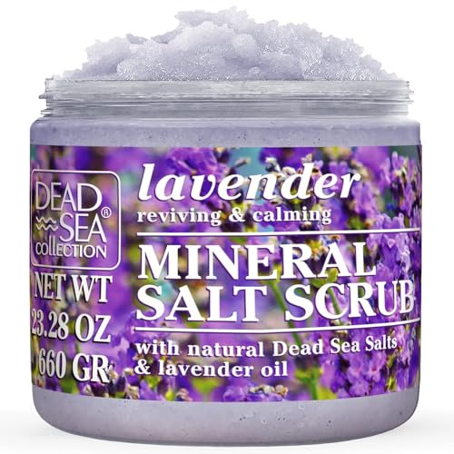 Dead Sea Collection Body Scrub with Lavender Oil and Dead Sea Salt – Hydrating & Moisturising, Softening & Nourishing with Botanical Oils (660g)