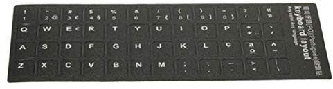 Tastatur-Aufkleber, 180 x 65 mm, portugiesische Tastatur, Schwarz