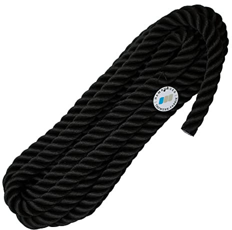 Handlaufseil/Absperrseile - 30mm -Soft Touch - 4fach geschlagen Farbe: schwarz - 3 Meter