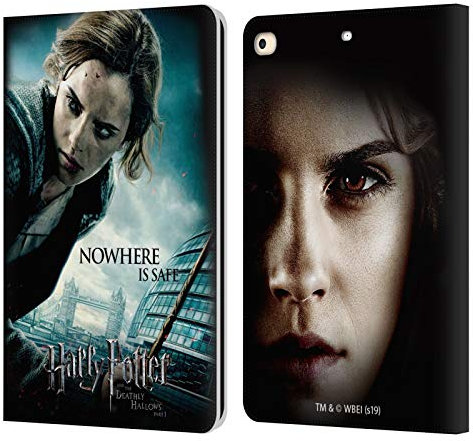Head Case Designs Licenciado Oficialmente Harry Potter Hermione Granger Reliquias mortales VII Carcasa de Cuero Tipo Libro Compatible con Apple iPad 9.7 2017 / iPad 9.7 2018