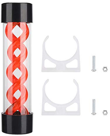 200mm Schnellkühlwassertank Zylinder Wasserkühltank mit G1/4 Gewinde, Wärmetauscher Wasserkühlungsbehälter Kühler für PC Computer Wasserkühlung Kühler(rot)