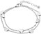 Rosegold Herz Damen Armband mit Anhängern - Doppelt Kette Armkette für Frauen Mädchen - Stern Freundschaftsarmbänder (Silber)