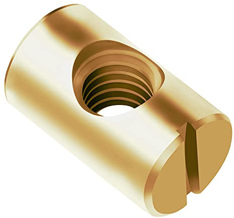 Barrel Nuts Furniture Bolt Nut Hex Slotted Socket 6 Pcs Beds M6 Pack Screw Bright Yellow Zinc Plated Bolts Crib Cribs Cots Bed Chairs Kit Allen Cap Cross Head Set Sets Cot Dowel Dowels Phillips