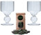 Absinthe Verres de ALANDIA | 2x Verre à Boule faits à la main avec Réservoir | 1x Cube de Sucre | Accessoires professionnels pour le Rituel