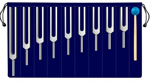TENFLY Solfeggio Stimmgabel Set - 9 Stimmgabeln Perfekt für DNA-Heilung, Chakra, Klangtherapie, halten Körper, Geist und Geist in perfekter Harmonie.(174Hz, 285Hz, 396Hz, 417Hz, 528Hz, 639Hz usw.)