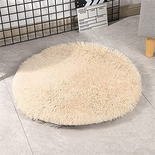 YSLJW Katzenmatten, Weich Waschbar Rundes Hundedecken Katzendecke Decke Bett Kissen Für Haustiere (40cm,Khaki)