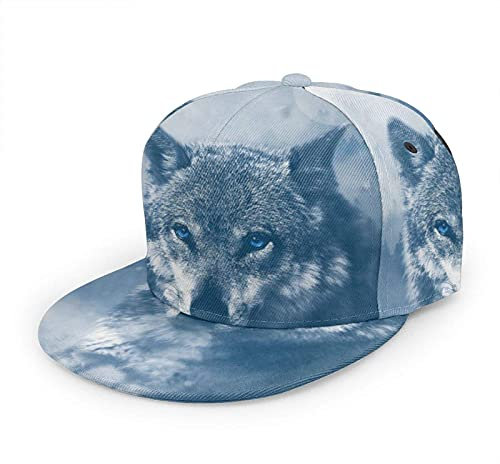 Oaieltj Unisex Baseball Cap Damen Herren Einstellbare Hip Hop Hut Mode Flache Schirmmütze Baseball Cap, Tiere Wolf, One size