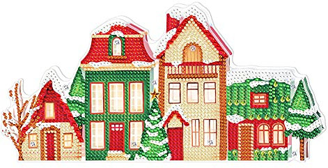 Demiawaking 5D Weihnachten Diamond Painting LED Weihnachtsbeleuchtung Diamant Malerei Nachtlicht Deko Lampe DIY Party Deko Weihnachtsdeko Handwerk Geschenk (J)
