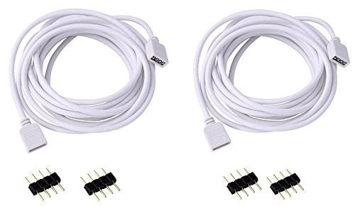 Aroidful 2 Stück LED Verlängerungskabel 4 Polig Verlängerung Anschluss Kabel 3M LED Licht Erweiterung Kabel für RGB 5050/3528 LED Streifen