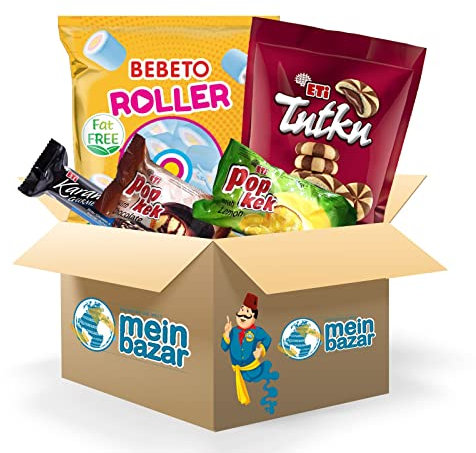 Meinbazar Türkische Süßigkeiten Geschenkidee Box - Süßigkeiten Set M - 5 Teile - Mix Party Box - Halal Produkte