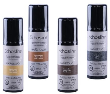 HaiRetouch Spray Ritocco - Correttore Ricrescita Istantaneo Nero- 75 ml - EchosLine - Vegano