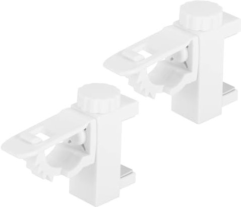 Supports de tringle à rideaux sans perçage, Support de crochets de draperie sans perçage pour tringle à rideaux ø16, Support De Pince Porte-Rideaux, Hauteur 1 à 3,7cm, Capacité de charge de 1kg à 2kg