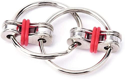 Schlüsselanhänger, Schnalle, Schnalle, entlastet, Bremskraft, aus Metall, Spinner Handspielzeug für Erwachsene, Kinder (rot)