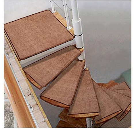Treppenteppich Wendeltreppe Selbstklebende Treppenstufen Matten Pad Rutschfester Stufenschutz Teppichabdeckung Treppenteppich Einfarbig Wendeltreppenkissen