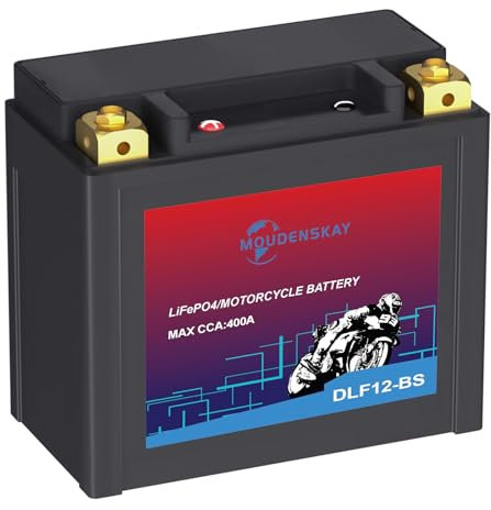 MOUDENSKAY Batterie Lithium Moto 12V Lithium Powersports Batterie avec BMS,400CCA YTX12-BS 6AH LiFePO4 Batterie de démarrage moteur pour motos,ATV,UTV,Scooter,Motoneige,4 Wheeler,et plus