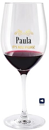 Herz & Heim® schönes Geschenk für die Frau Weinglas mit Personalisierung zu Weihnachten oder zum Geburtstag wine o clock