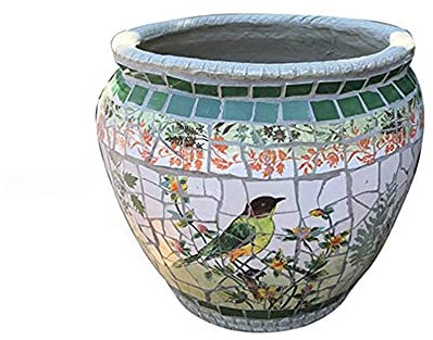 Zuhause, Balkon, Terrasse, europäische klassische Töpfe, spanischer Stil, Innenhof, handbemalte Keramik, großer Blumentopf, Villa, Gartendekoration im Freien, Blumentopf, Korridor, Gang, Landschaft,