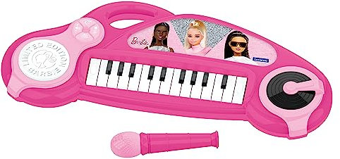 Lexibook, Barbie, Elektronisches Klavier für Kinder mit Lichteffekten, Mikrofon, Schlagzeug, eingebautem Lautsprecher, Demo-Songs, DJ-Player, pink, K704BB