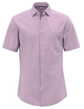 Seidensticker Herren Regular Fit Kurzarm Hemd, Rot, 42 EU
