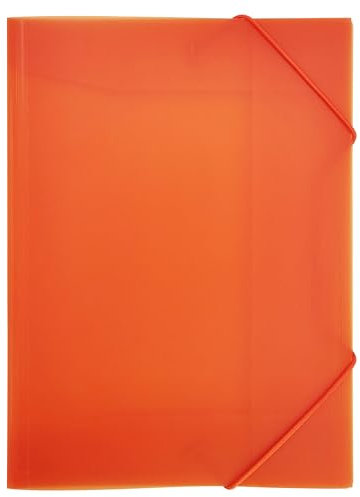RAYLU PAPER - Ordner mit elastischen Gummibändern und Klappen, A4, Dokumentenmappe für Büro und Schule, aus 100% recycelbarem Polypropylen (A4, Orange)