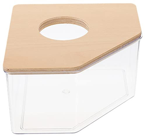 minkissy Sandbadewanne für Hamster Acryl und Holzbadewanne als Sandbad und Toilette für Kleintiere Wie Chinchillas Meerschweinchen und Rennmäuse