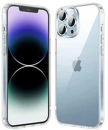 Cyber-Tech Diamond Clear iPhone 14 Pro Case [Shockproof & NO.1 Anti-Yellow] Slim Thin iPhone Phone Case Shockproof Protective Silicone Bumper iPhone 14 Pro Cover Clear