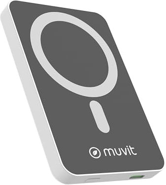 Power Bank muvit for Change de 5000 mAh/15W Magsafe + Output Tipo C Blanca