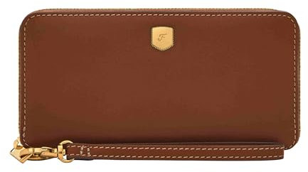Fossil Damen Zip Continental Wallet Lennox Geldbörse mit Reißverschluss, Braun