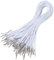 Tofficu 50PCS Elastic Barbed Cords with Metal Barbs, White Elastic Bands, Stretch Round String for Mask Making, Book Binding, Crafting, White Elastic Loop for Sewing and DIY Projects