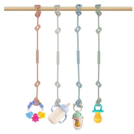 Oemmn Baby Spielzeug Schnullerkette Silikon Kinderwagen Spielzeug Baby Kinderwagenkette Saugnapf Spielzeug Baby Trinkbecher Für Autositz Silikon Cup Catcher BPA-frei Sicherheitsgurte Für Spielzeug