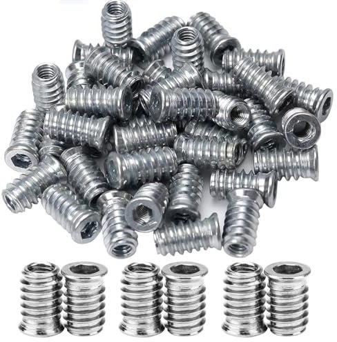 Visxcnu 30 PCS M5 boccole filettate per Legno Viti de Acero al carbono Hexagonal de accionamiento de tuercas de inserción roscadas para bussole per Legno Inserto Filettato Esagonale