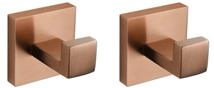 Accessori per il bagno in oro rosa spazzolato Accessori da bagno quadrati Porta carta igienica Porta asciugamani Barra porta accappatoio Porta asciugamani, Porta accappatoio 2 pezzi, 1