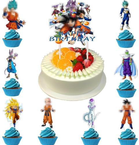 DecPty Dekorationen Kuchendekoration Cupcake Toppers Happy Birthday Tortendeko Deko Geburtstag Cupcake Toppers Set Kuchen Dekoration Junge Cake Topper für Kinde (Q)