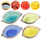 BLLREMIPSUR 4 platos de cerámica para salsa, cuencos de salsa con forma de hojas, mini plato de condimento lateral, sushi, salsa de soja, platos de condimentos