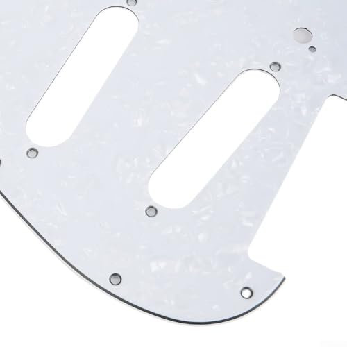 Vibrant Colorful Celluloid Guitar Pickguard Scratch Plate, 11 Holes, for SSS Guitars (White für Pearl)